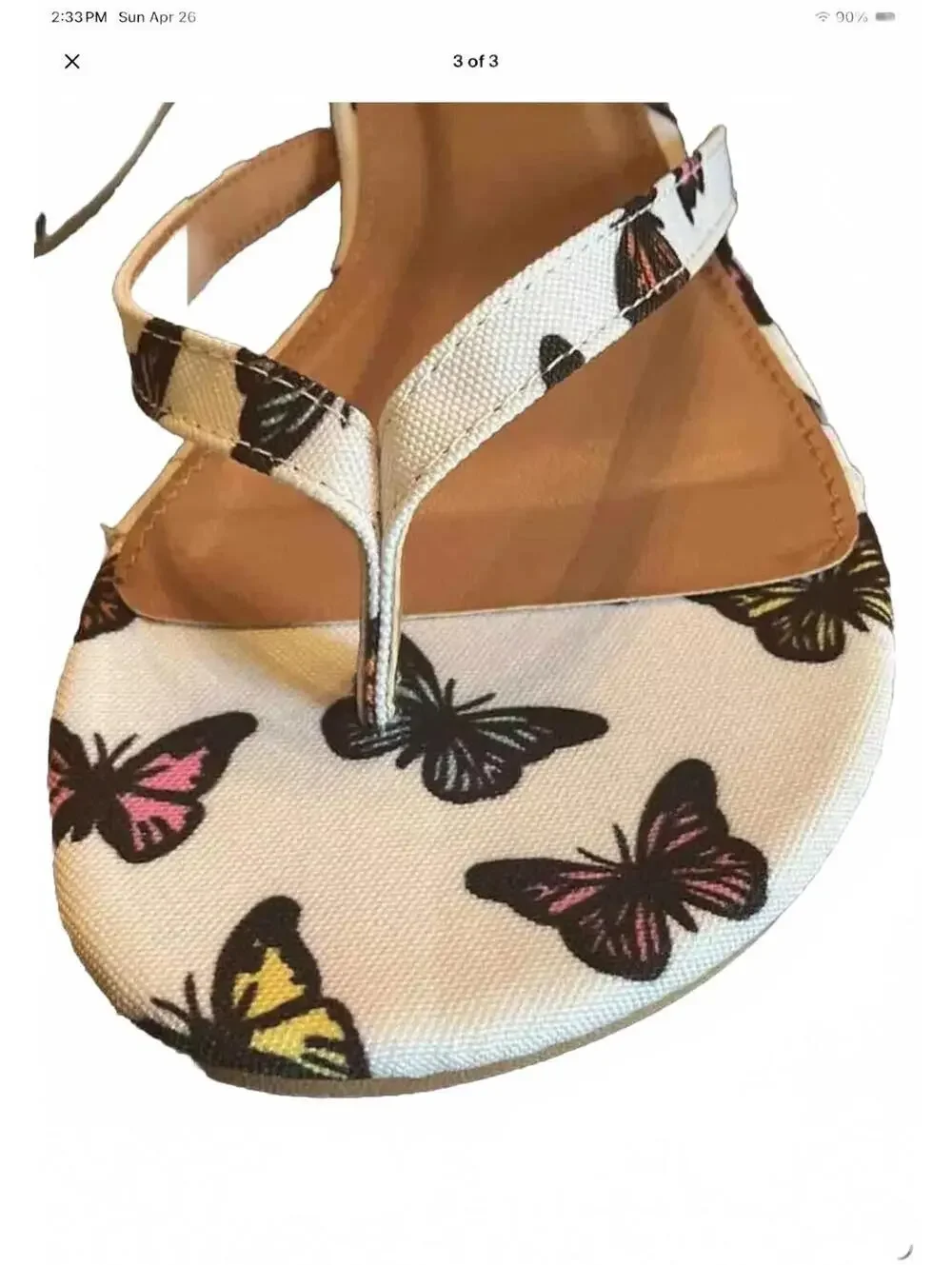Multicolor Butterfly Flat Summer Sandals 6